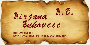 Mirjana Bukovčić vizit kartica